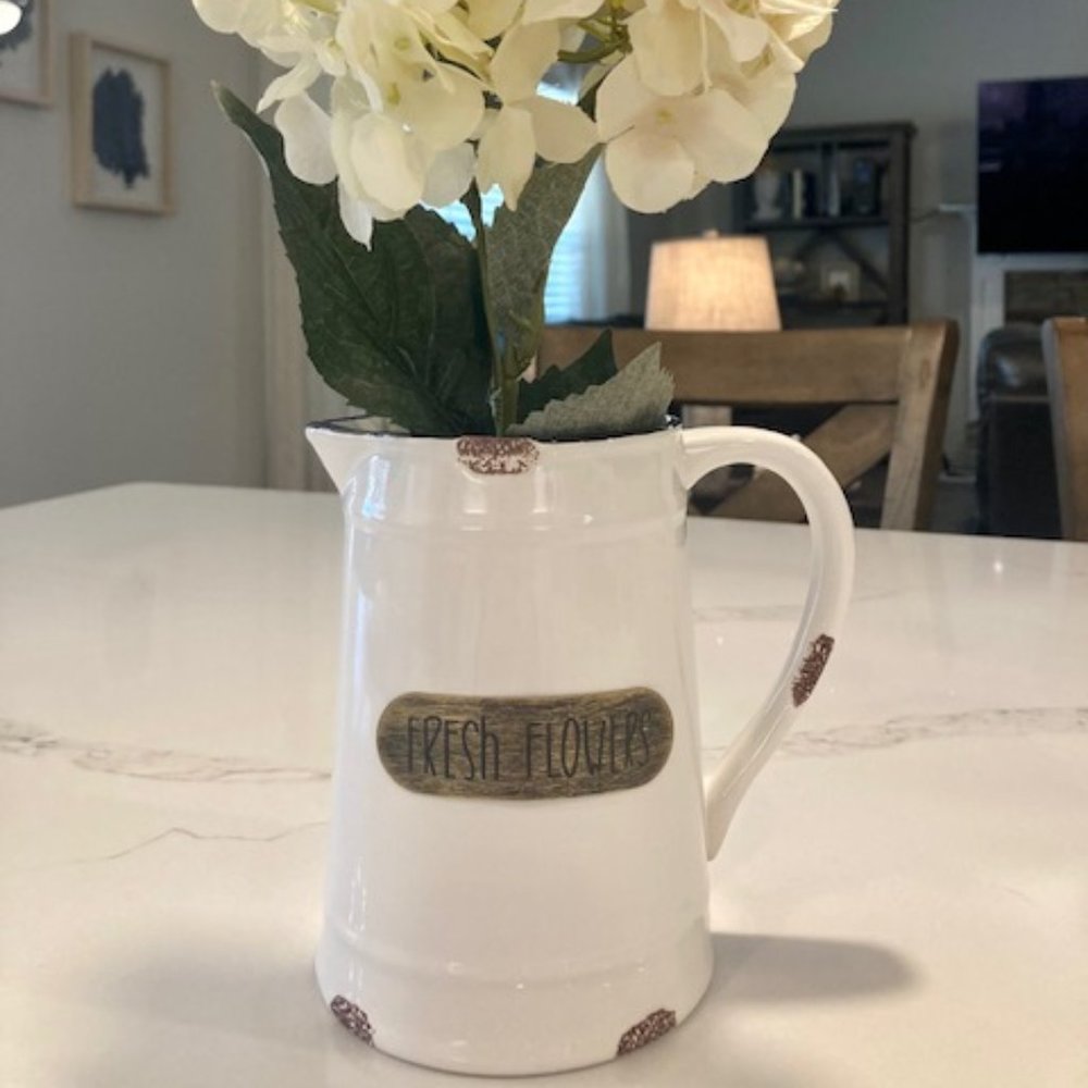 Fresh Flowers Ceramic Pitcher